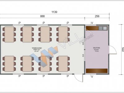 Prefabricated Dining Hall 59 m²